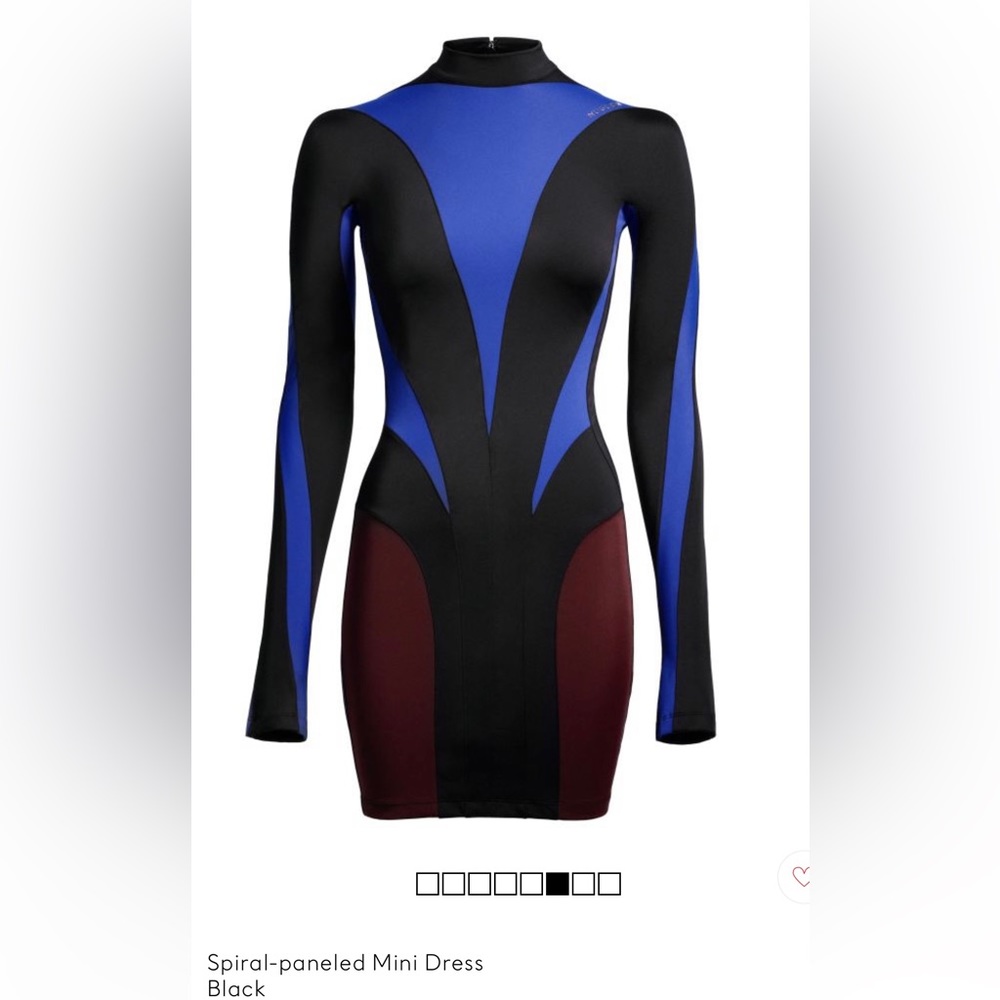 NWT Mugler x H&M - Spiral Panel Mini Dress - Size Small
